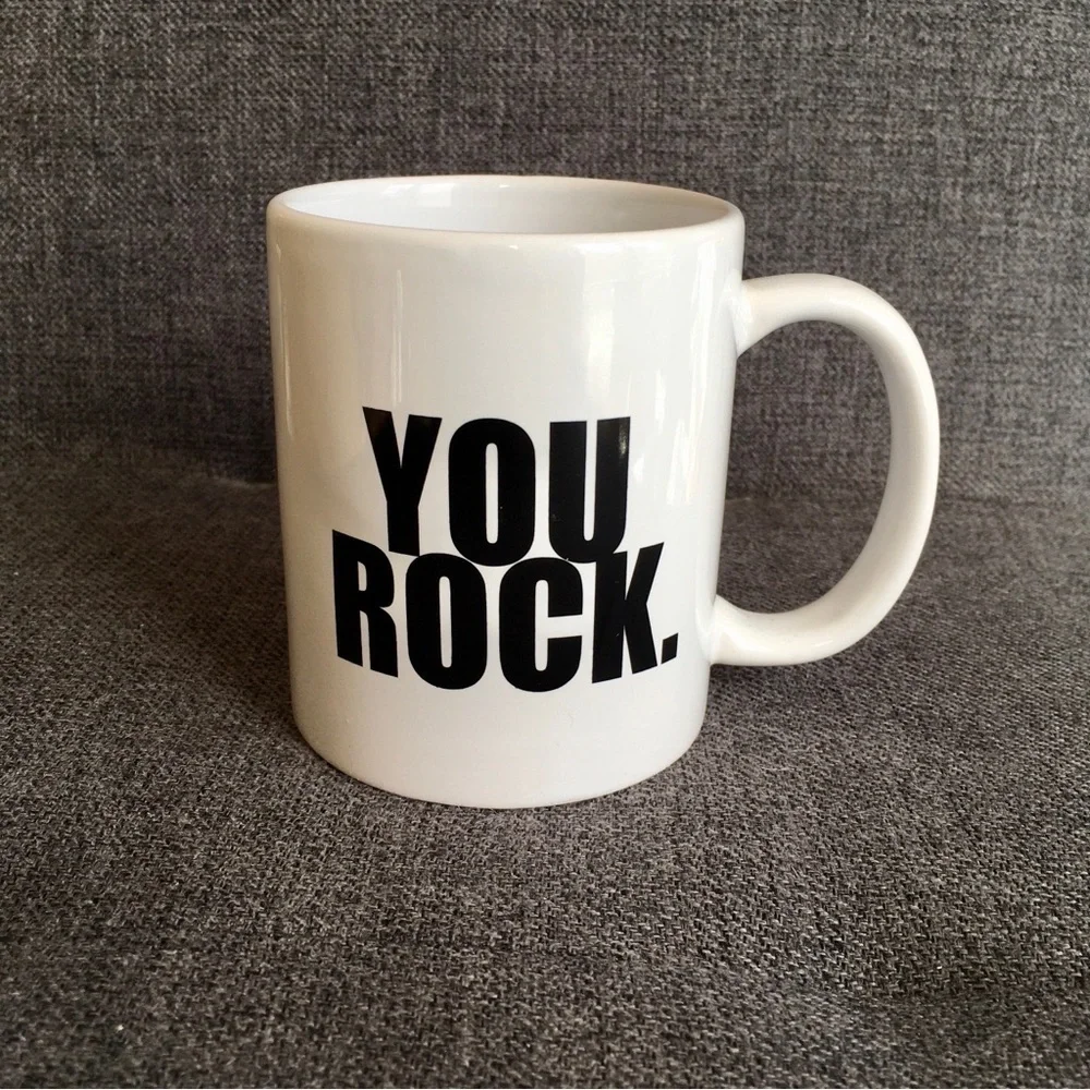 You Rock Coffee Mug White Black 11 oz